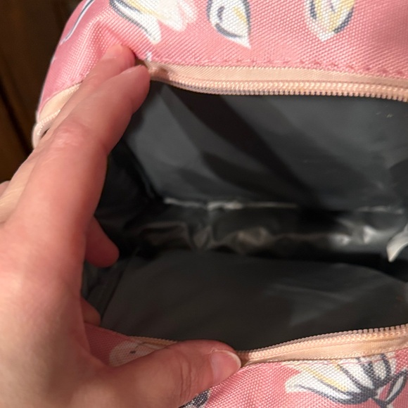 Fridge Pak Pink Floral Insulated Lunch Bag Small Portable Thermal Tote Zipper - Picture 3 of 3